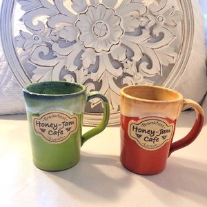 DENEENPOTTERY.COM HANDTHROWN 2016 🍯Honey - Jam Cafe Mug Set